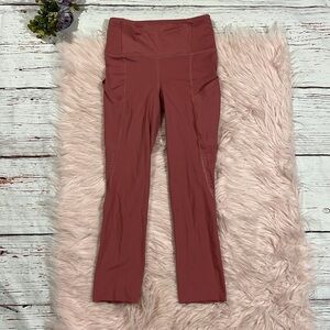 Lululemon Fast and Free High Rise Crop 21" Elite Cherry Tint Leggings
